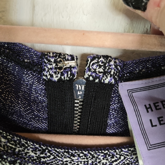 Herve Leger Mackenzie Intarsia Knit Jacquard Cropped Long Sleeve Top - Picture 8 of 16